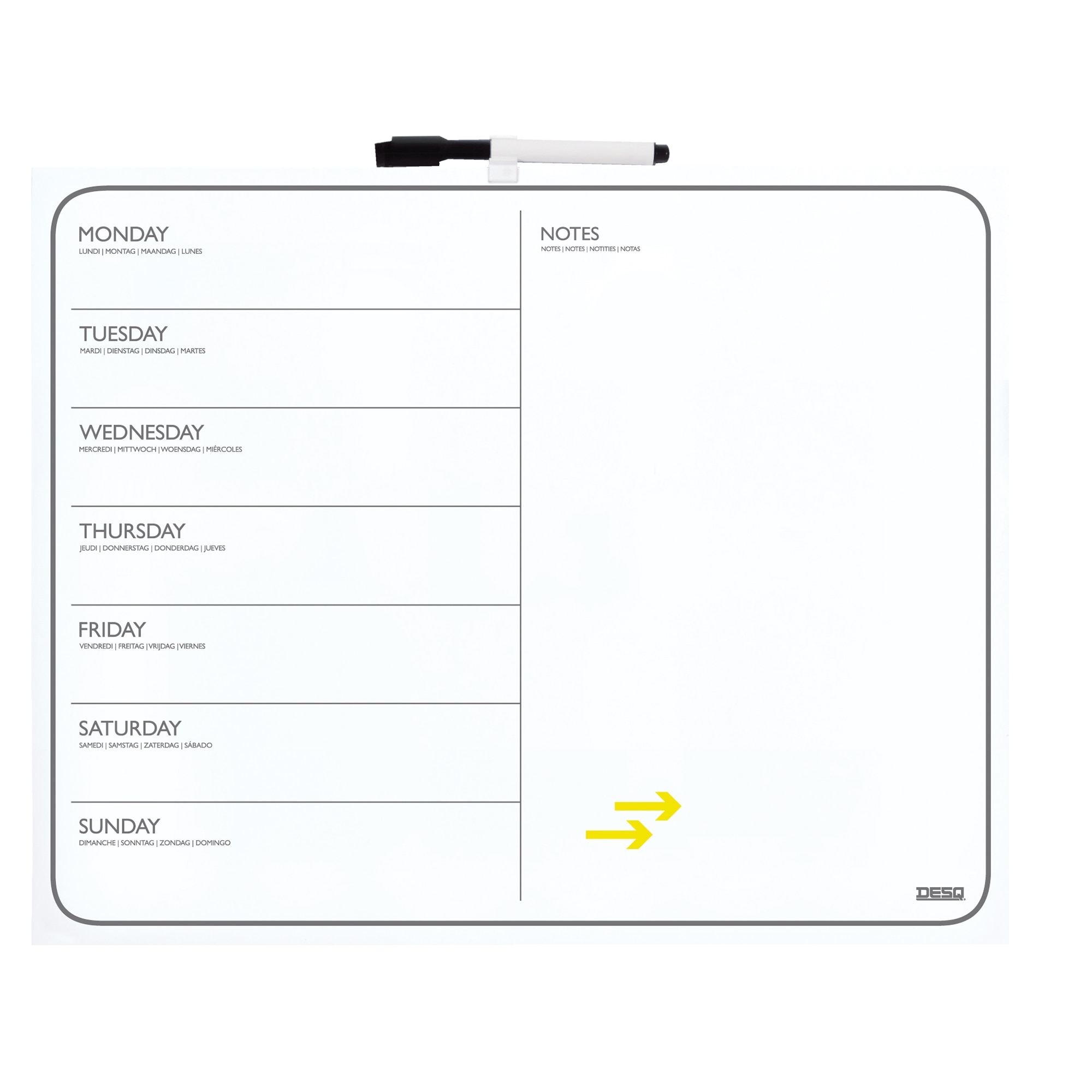 Planner saptamanal magnetic, DESQ 4218, 40x50 cm
