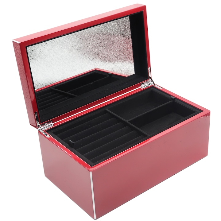 Cutie pentru bijuterii, din lac, rosie