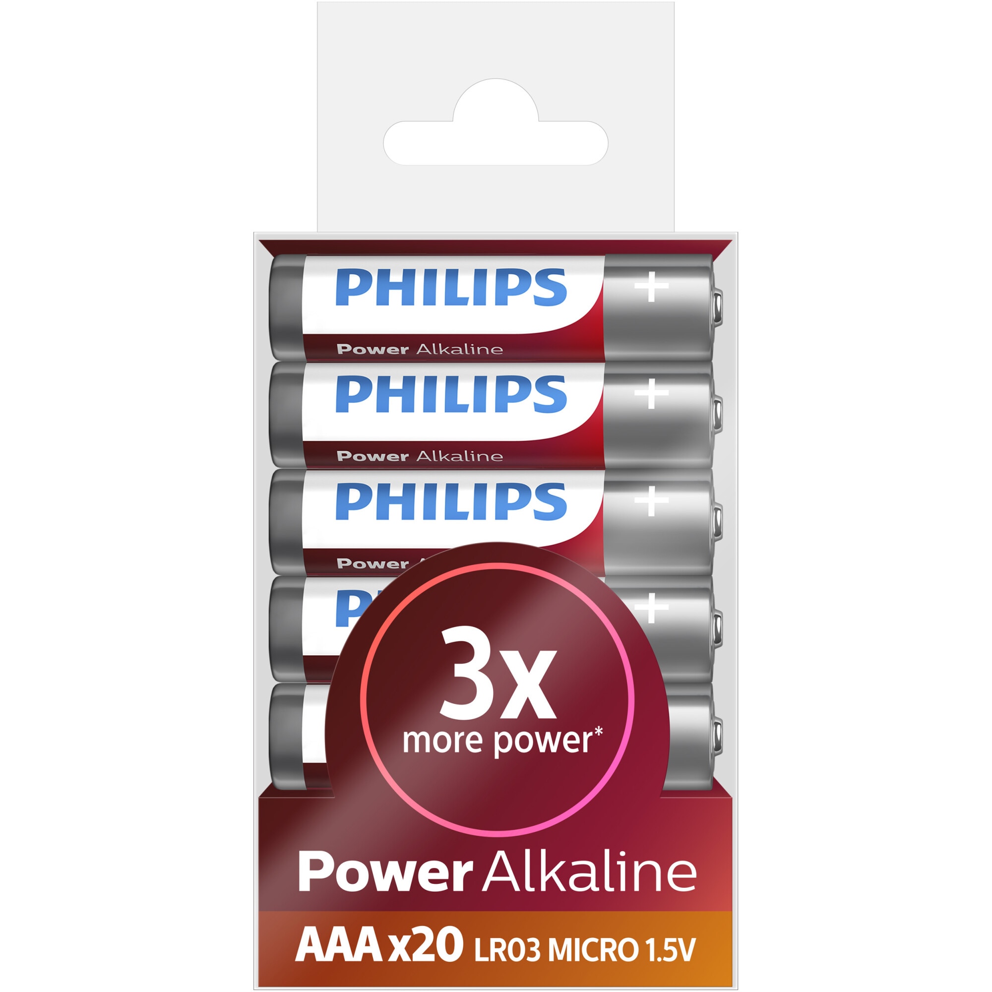 Baterii Philips Power Alkaline AAA, 20 buc