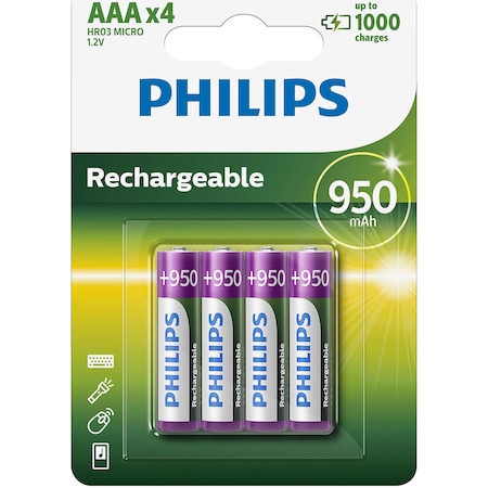 Acumulatori Philips AAA 950 mAh, 4 buc