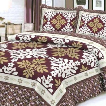 Cuvertura de pat + 2 Fete de Perne, Bumbac Tip Finet, Imprimata, Pat 2 persoane, CFI-14 Cuvertura de pat + 2 Fete de Perne, Bumbac Tip Finet, Imprimata, Pat 2 persoane, CFI-14