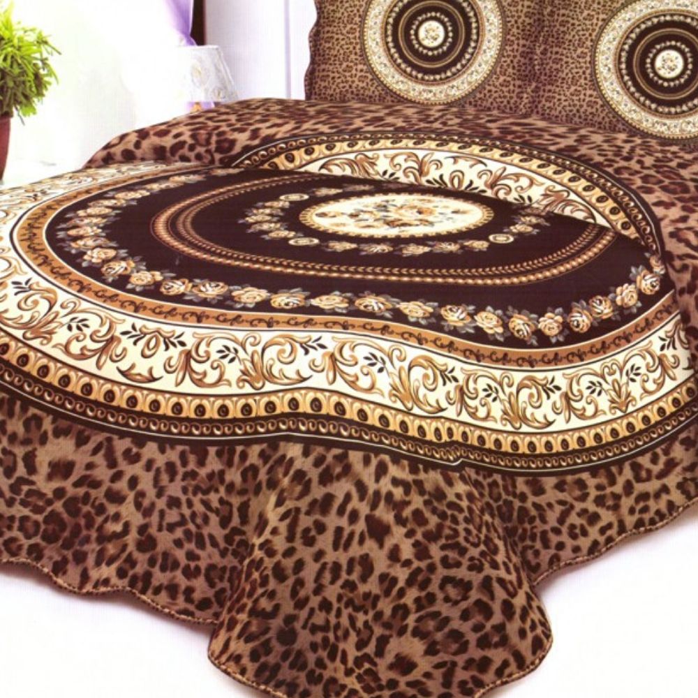 Cuvertura de pat + 2 Fete de Perne, Bumbac Tip Finet, Imprimata, Pat 2 persoane, CFI-15