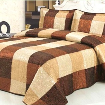 Cuvertura de Pat din Matase + 2 Fete de Perna, Pat 2 Persoane, CCM-07 Cuvertura de Pat din Matase + 2 Fete de Perna, Pat 2 Persoane, CCM-07