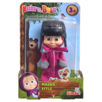 Papusa Masha and the Bear - Masha cu casca de protectie Papusa Masha and the Bear - Masha cu casca de protectie