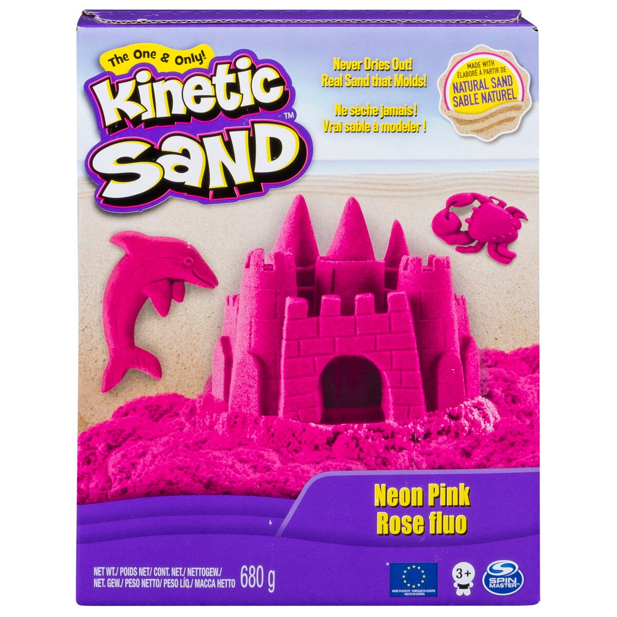Rezerva Kinetic Sand Deluxe - Neon roz, 680 g