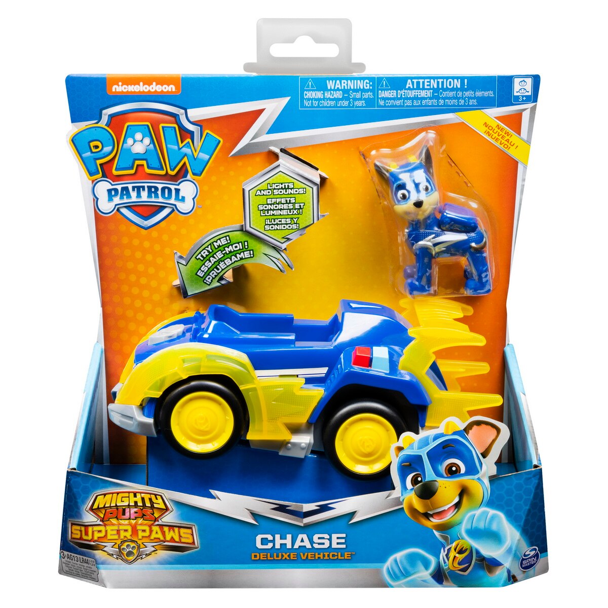 Set figurina cu vehicul Paw Patrol - Mighty Pups, Chase