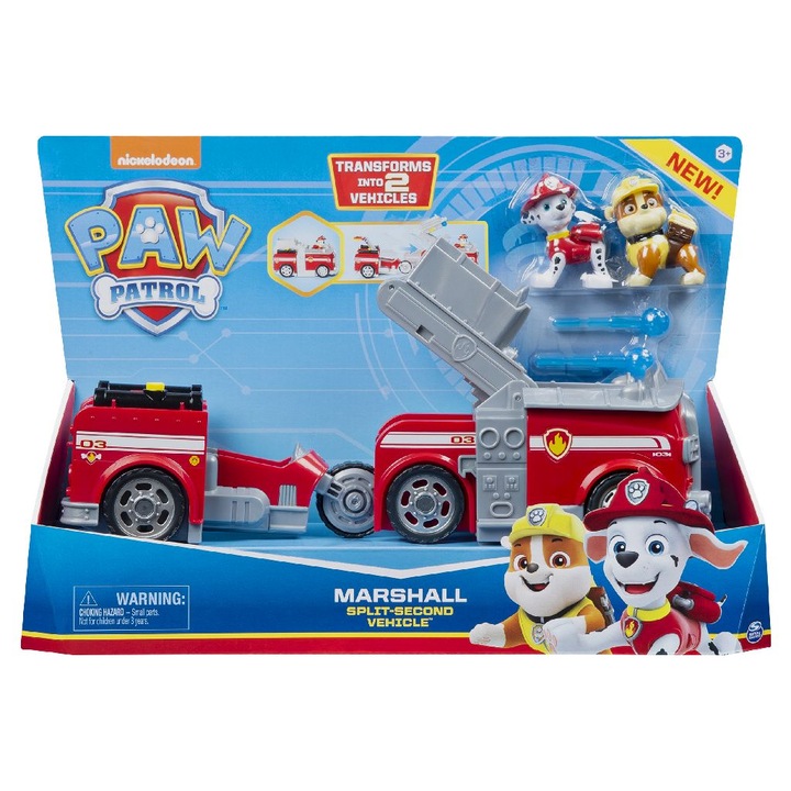 Комплект фигурки с превозно средство 2 in 1 Paw Patrol - Marshall