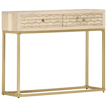 Masa consola, auriu, 90 x 30 x 75 cm, lemn masiv de mango 286505 Masa consola, auriu, 90 x 30 x 75 cm, lemn masiv de mango 286505