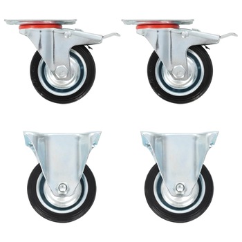 Set de 16 roti pivotante vidaXL, 75 mm, Negru Set de 16 roti pivotante vidaXL, 75 mm, Negru