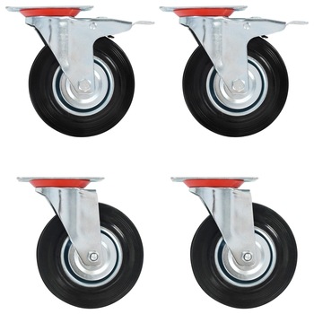 Set de 12 roti pivotante, vidaXL, 125 mm Set de 12 roti pivotante, vidaXL, 125 mm