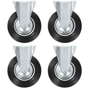 Set de 8 roti fixe cu greutate maxima de 180 kg vidaXL, Metal, 135 x 105 mm, Negru Set de 8 roti fixe cu greutate maxima de 180 kg vidaXL, Metal, 135 x 105 mm, Negru