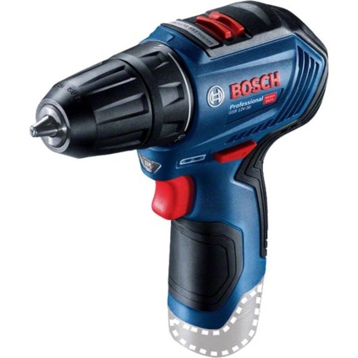 Bosch Professional GSR 12V-30 Akkus fúrócsavarozó, 18/30Nm, 0.8-10mm, akku és töltő nélkül