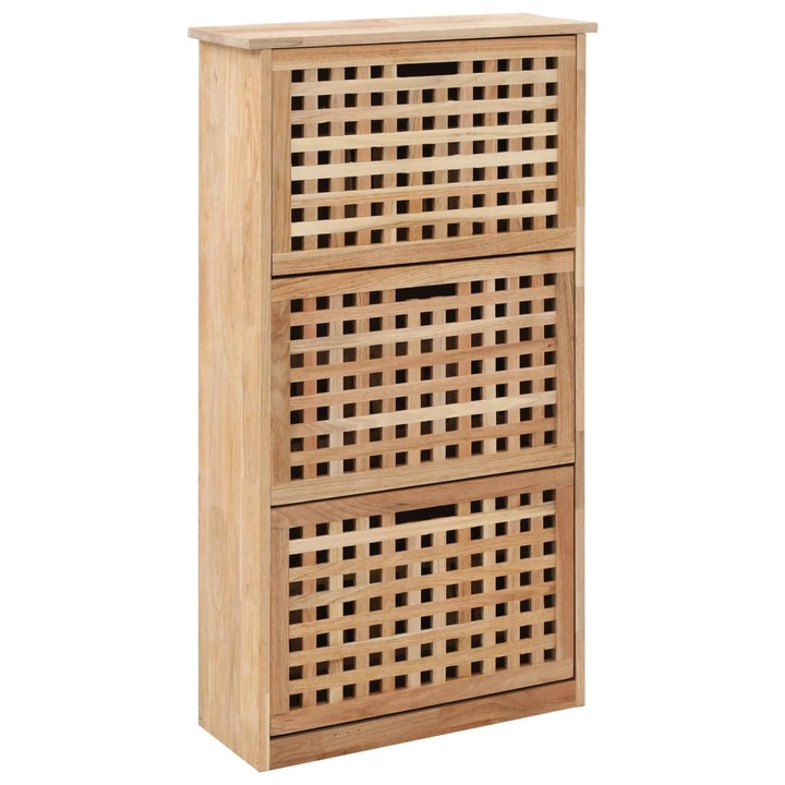 Шкаф за съхранение на обувки vidaXL, 55x20x104 cм, орехово дърво масив