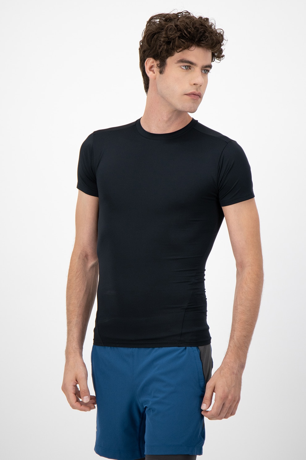 Under Armour, Tricou de compresie pentru fitness Tactical, Negru