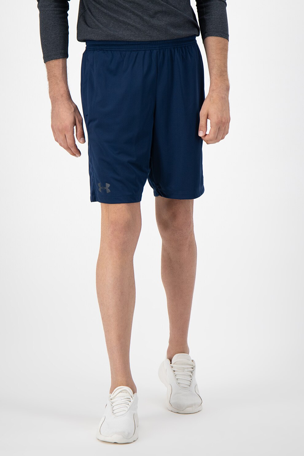 Under Armour, Pantaloni scurti elastici cu detaliu logo, pentru fitness MK1, Albastru petrol