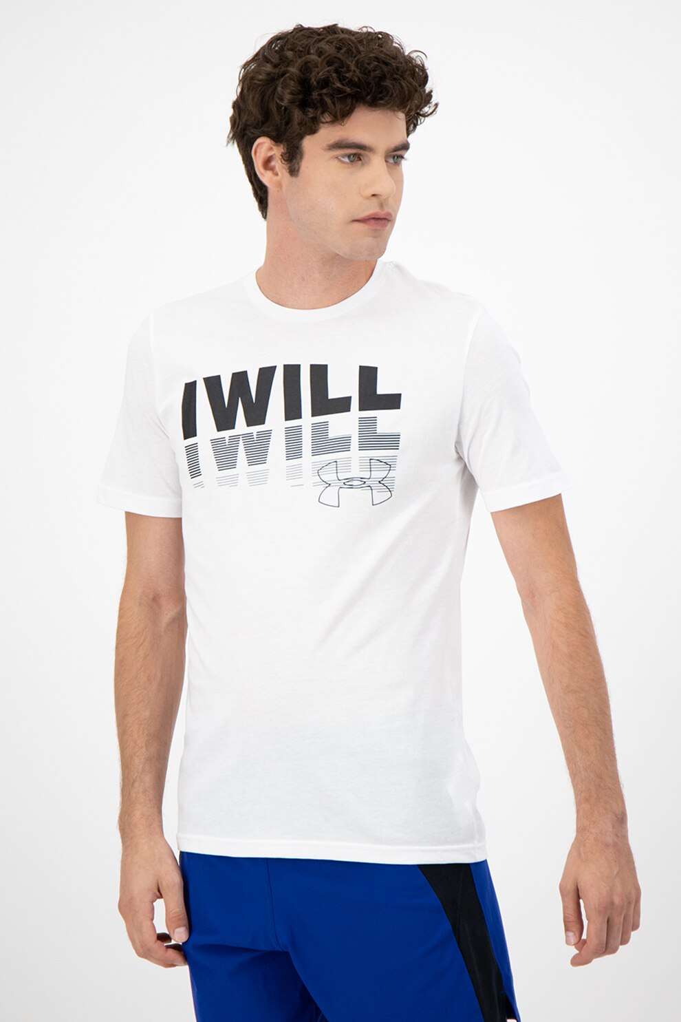 Under Armour, Tricou pentru fitness I WILL 2.0, Alb/Negru