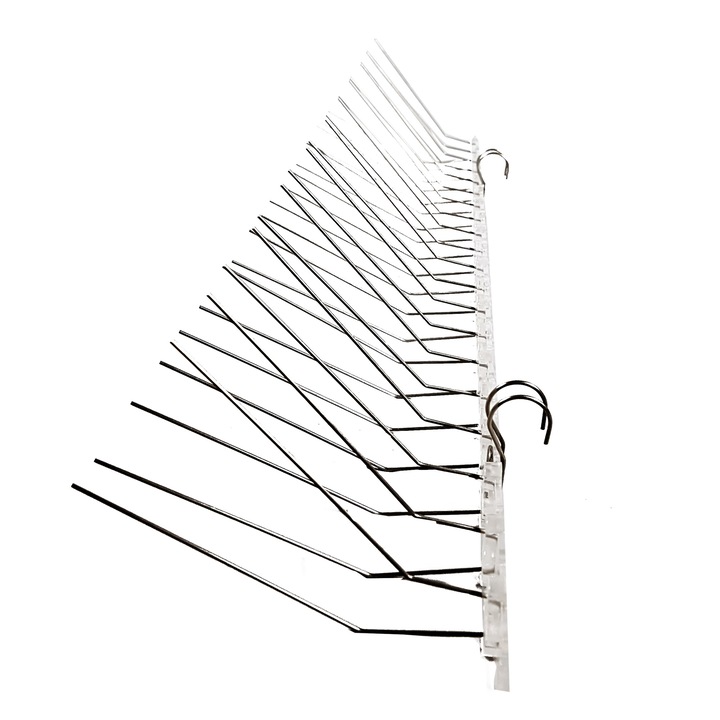 Banda cu tepi anti-pasari, SaFa Hungary Kft, Cleme de fixare incluse, 50 cm, Argintiu, 10 buc