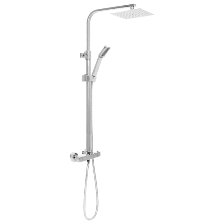 Set de dus cu para si dus de mana, vidaXL, Otel/ABS, 120x150 cm, Argintiu