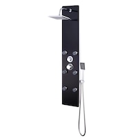 Unitate panou dus, vidaXL, Otel inoxidabil, 25 x 44,6 x 130 cm, Negru
