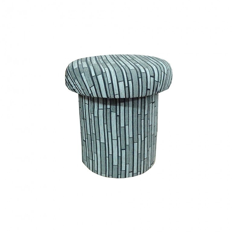 Taburet Alina, Stofa Gri cu Imprimeu, 44 x 40 cm