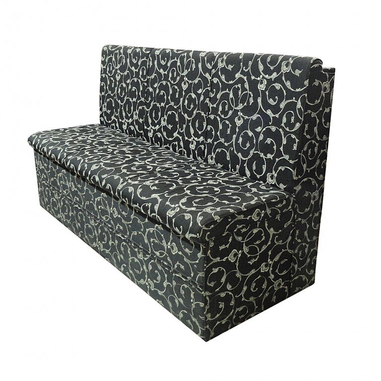 Banca 3 Locuri, Negru /Imprimeu Alb, 140 x 62 x 95 cm