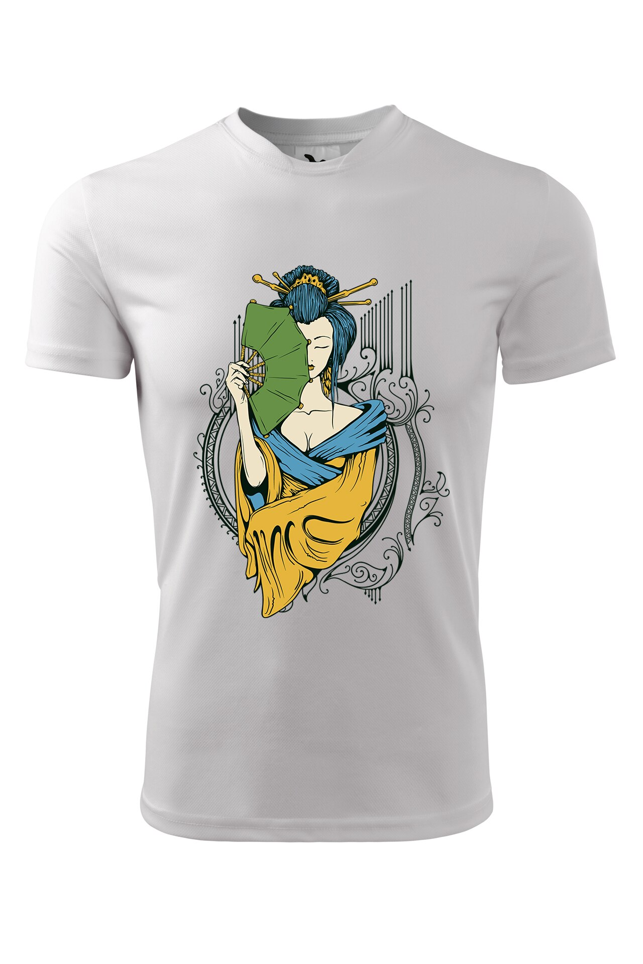 Tricou personalizat, Geisha Evantai, Adler, Alb