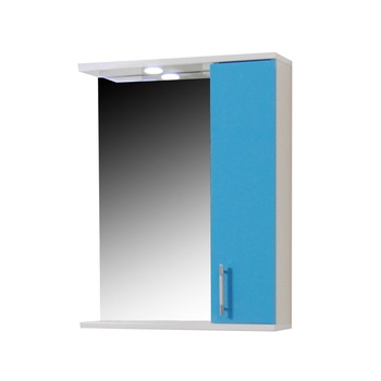 Oglinda cu dulap si iluminare , Badenmob , seria 020 - 60cm , bleu