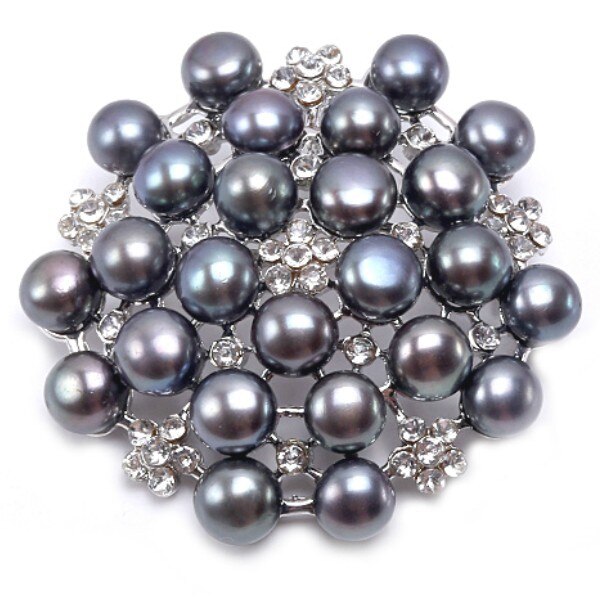 Brosa Pandantiv Imperial cu Perle Naturale Negre