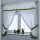 Perdea Bucatarie, Decolis mini Inza verde M10, latime 280 cm, inaltime 150 cm