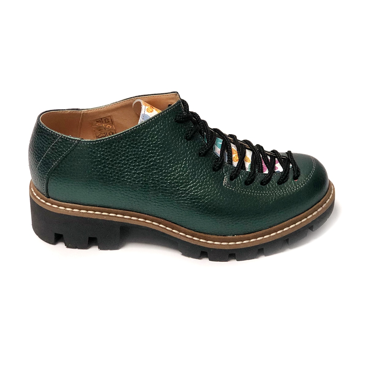 Pantofi verzi cu siret si talpa groasa Louisa, Piele Naturala, Mateo Shoes, 39 EU - eMAG.ro