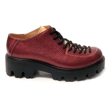 Pantofi dama rosii cu siret si talpa groasa Miruna, Piele Naturala, Mateo Shoes, Rosu Pantofi dama rosii cu siret si talpa groasa Miruna, Piele Naturala, Mateo Shoes, Rosu