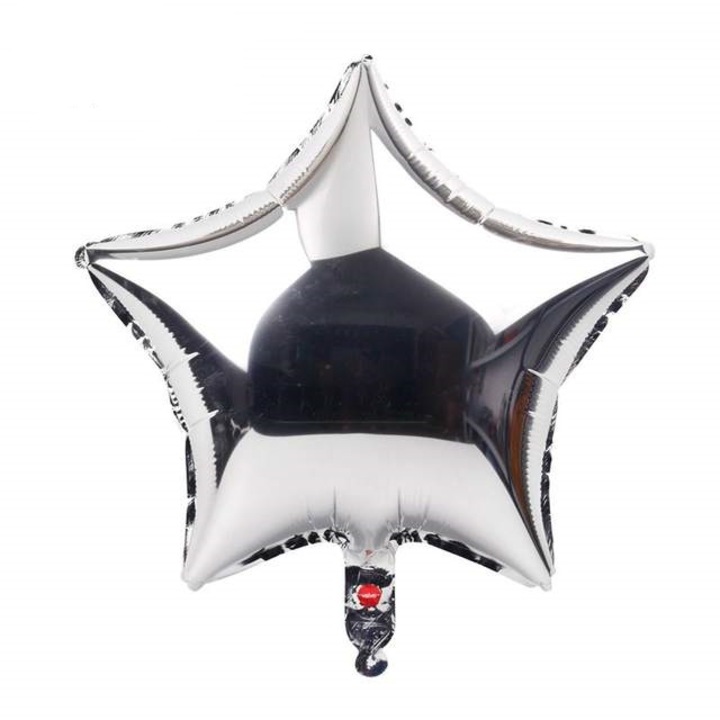 Balon folie stea, diametru 45 cm, culoare argintiu, It's party time