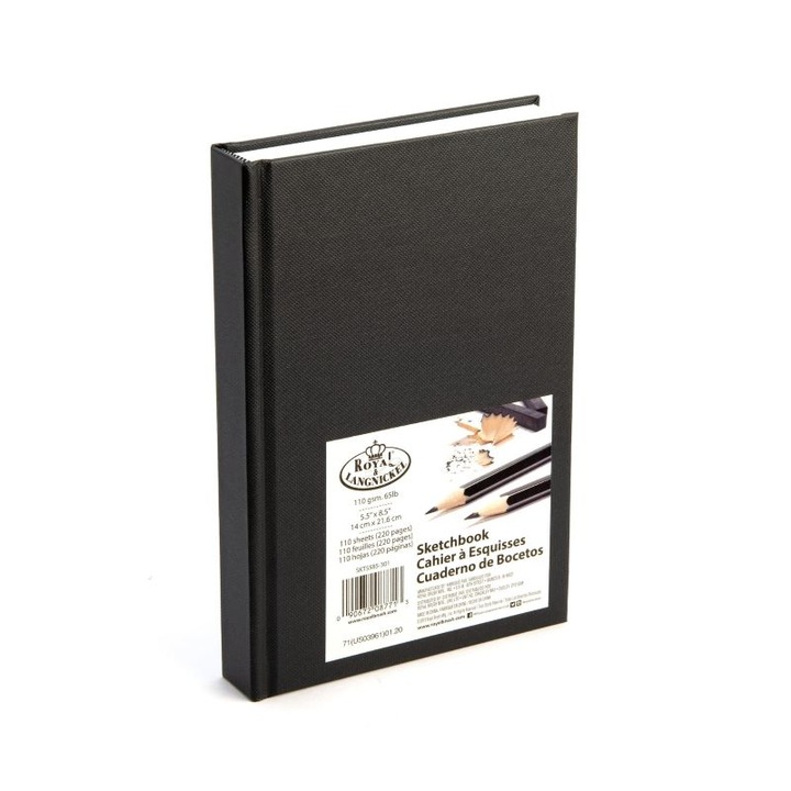 Caiet de schite cu hartie alba, Royal, 5.5x8.5" (aprox. A5), 110 file