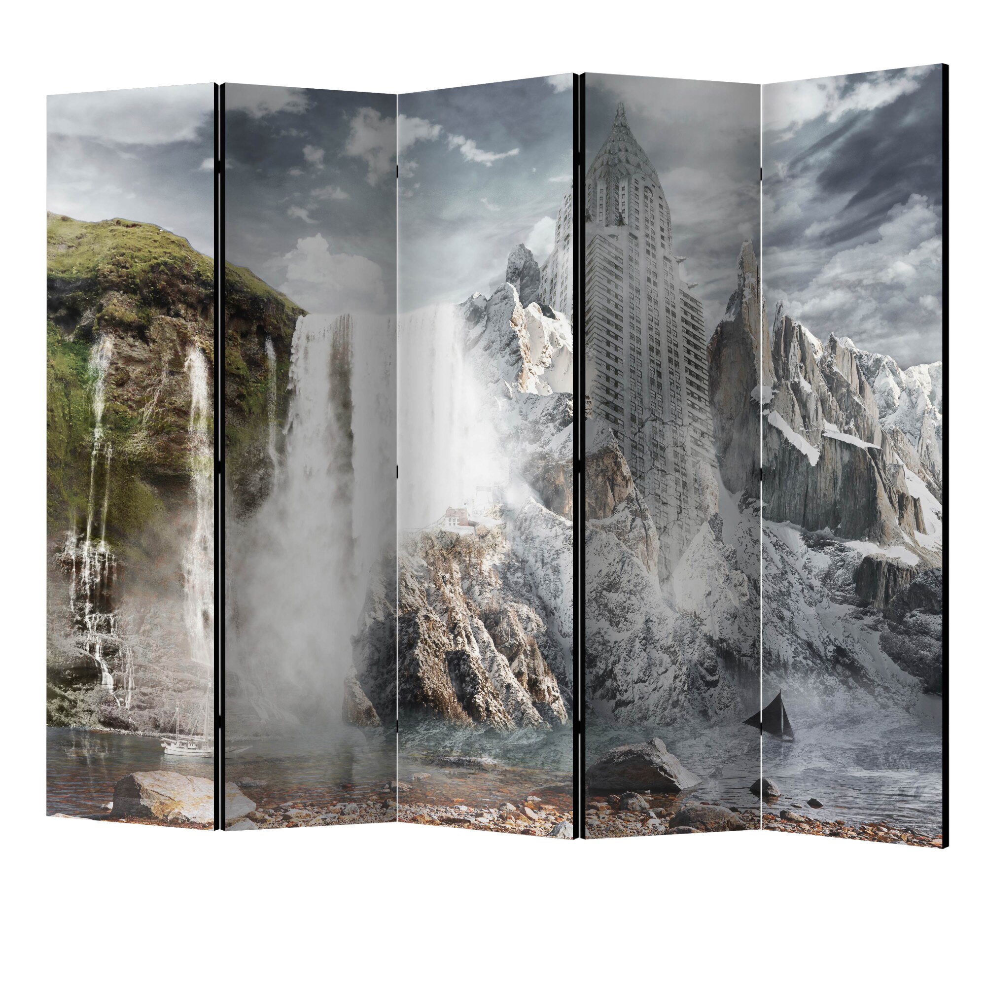 Paravan din 5 parti - Civilizatia viitoare II - 225 x 172 cm