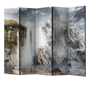 Paravan din 5 parti - Civilizatia viitoare II - 225 x 172 cm Paravan din 5 parti - Civilizatia viitoare II - 225 x 172 cm