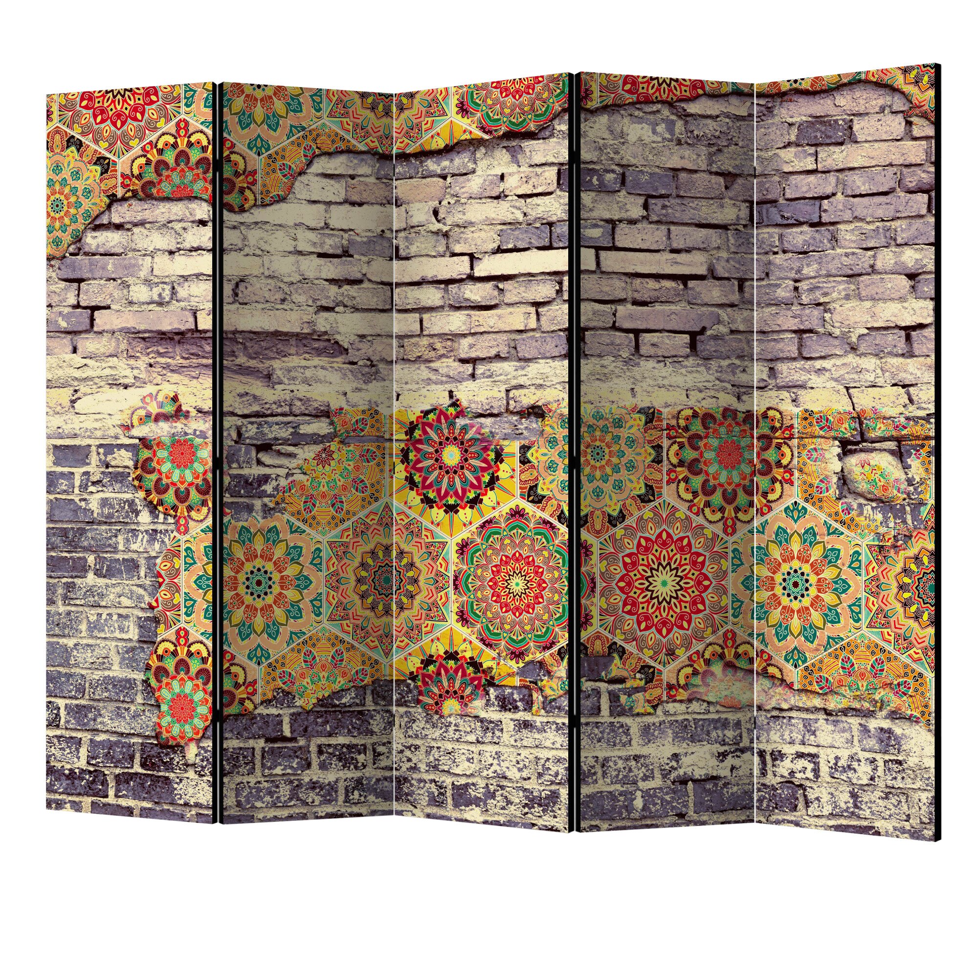 Paravan din 5 parti - Ecuatia colorata II - 225 x 172 cm