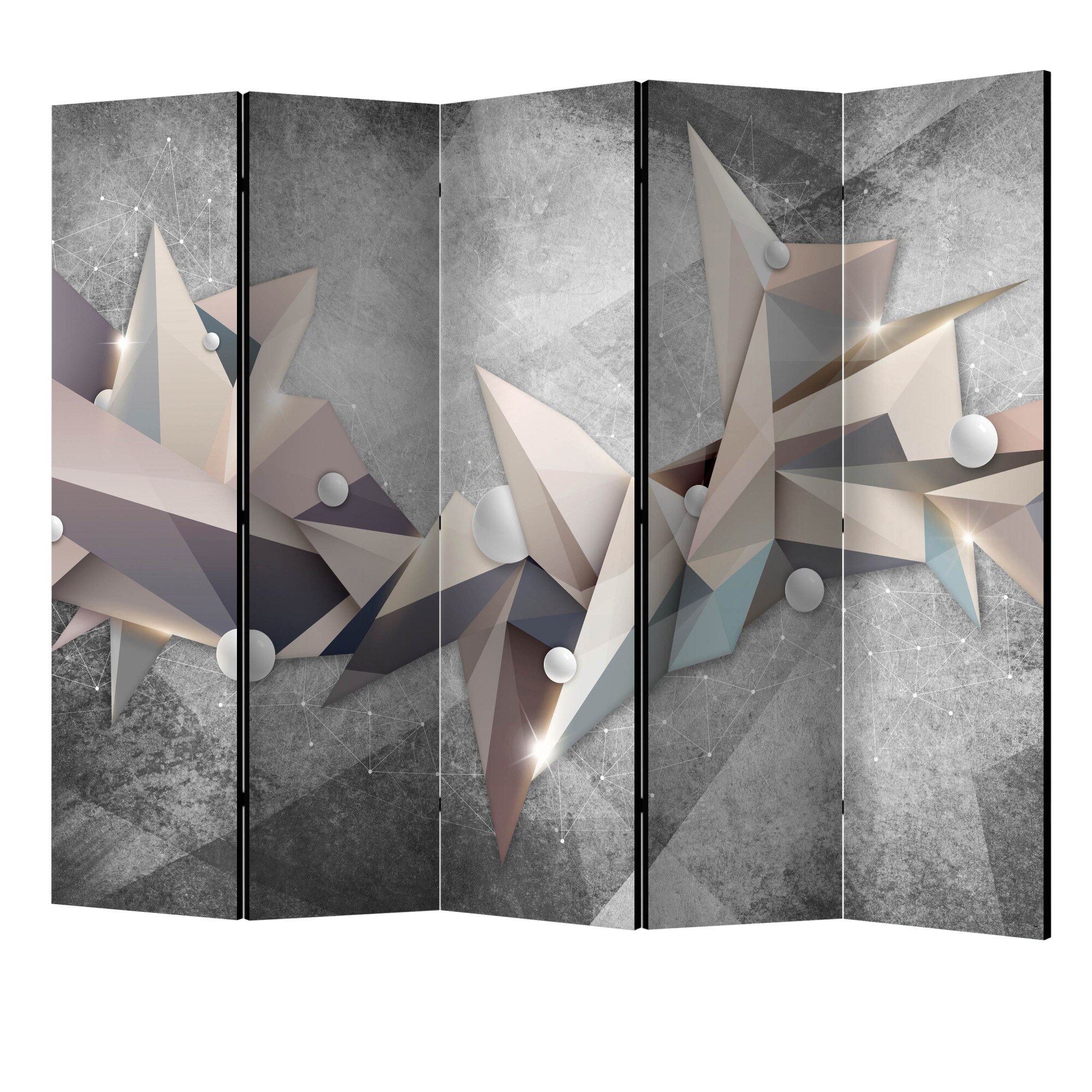 Paravan din 5 parti - Constelatia geometrica II - 225 x 172 cm