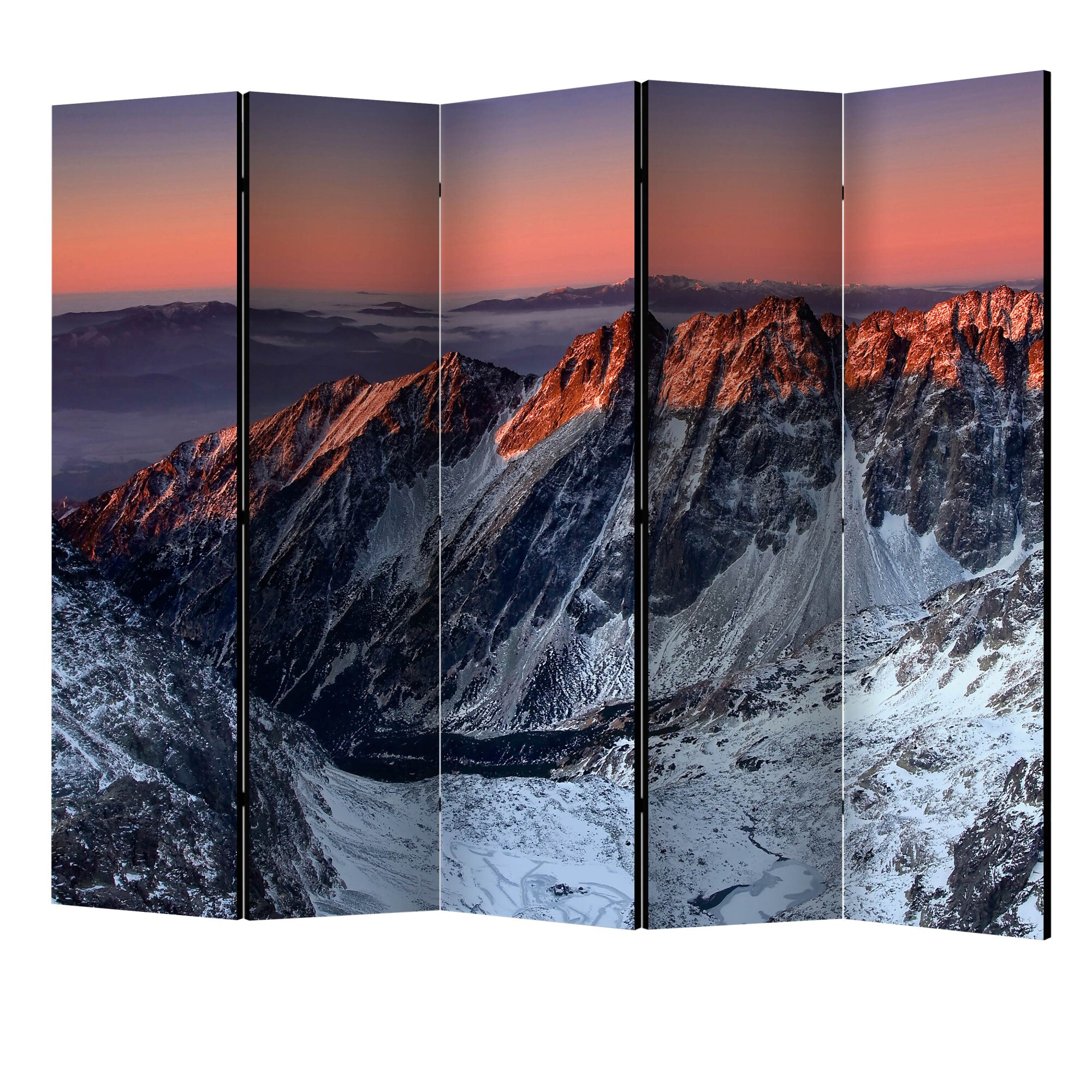 Paravan din 5 parti - Frumos rasarit de soare in muntii stancosi II - 225 x 172 cm