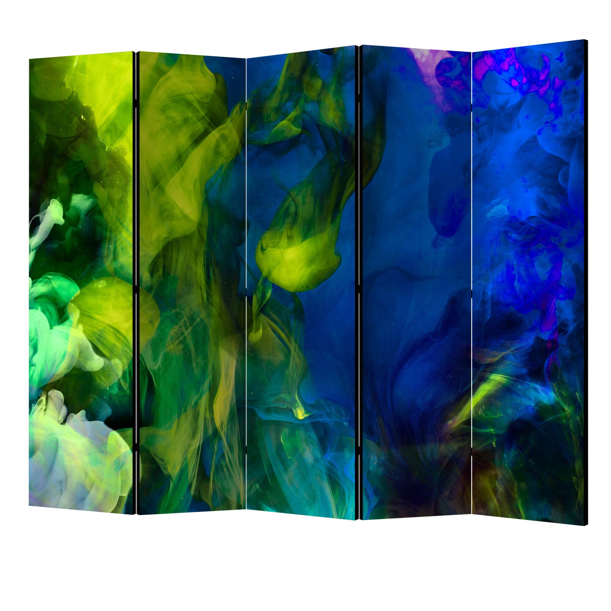 Paravan din 5 parti - Flacari colorate II II - 225 x 172 cm