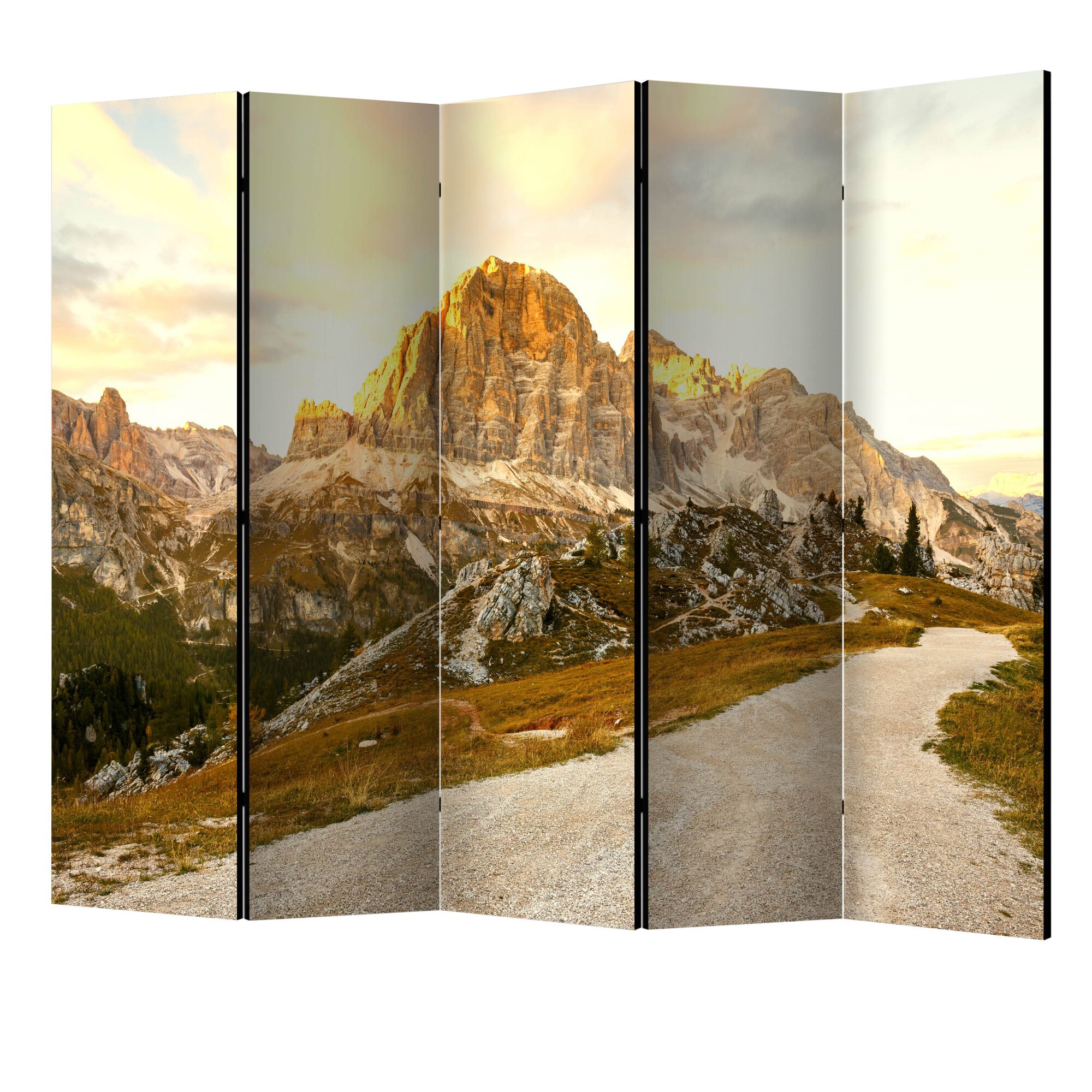 Paravan din 5 parti - Frumoase dolomiti II - 225 x 172 cm