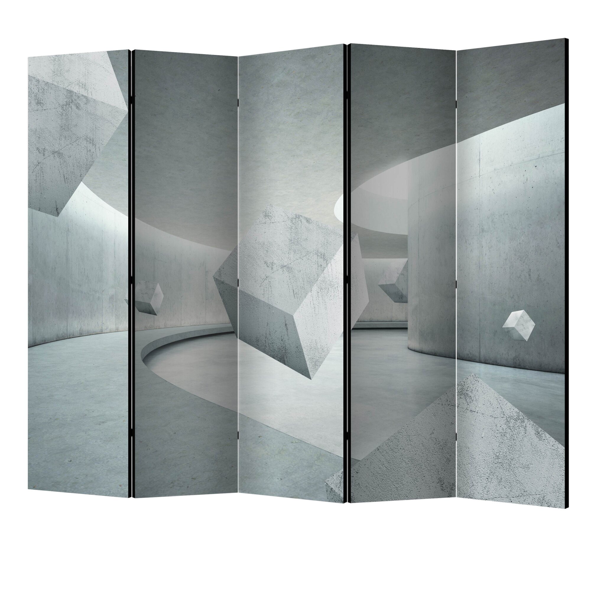 Paravan din 5 parti - Geometria cubului II - 225 x 172 cm