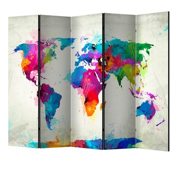 Paravan din 5 parti - Harta fericirii II - 225 x 172 cm Paravan din 5 parti - Harta fericirii II - 225 x 172 cm