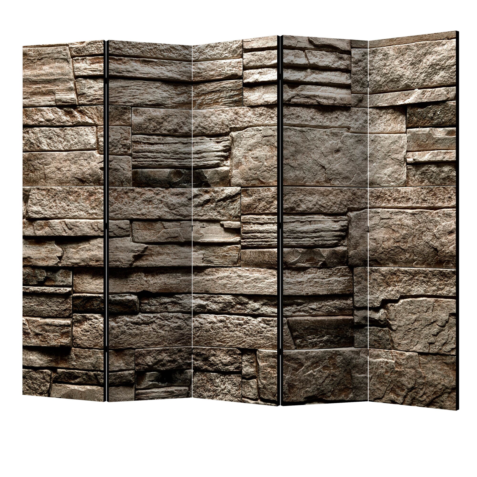 Paravan din 5 parti - Frumoasa piatra maro II - 225 x 172 cm