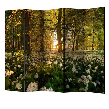 Paravan din 5 parti - Flora forestiera II - 225 x 172 cm Paravan din 5 parti - Flora forestiera II - 225 x 172 cm
