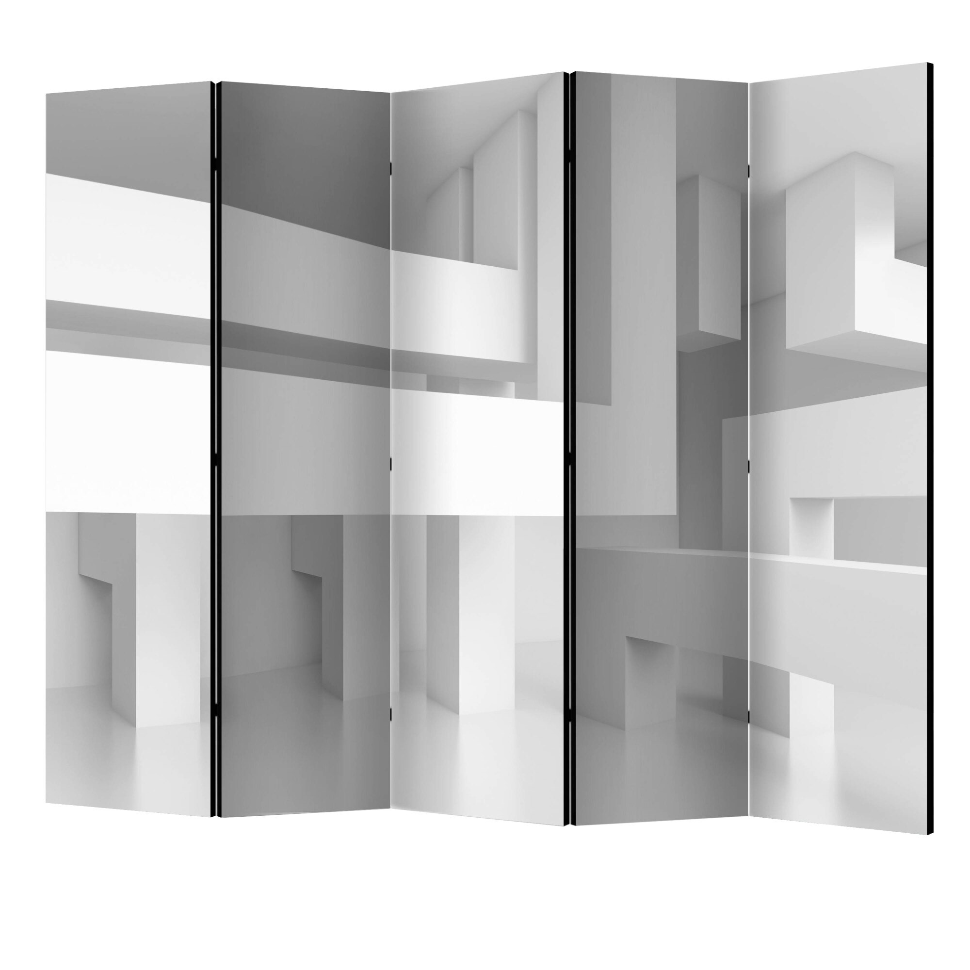 Paravan din 5 parti - Labirintul alabaster II - 225 x 172 cm