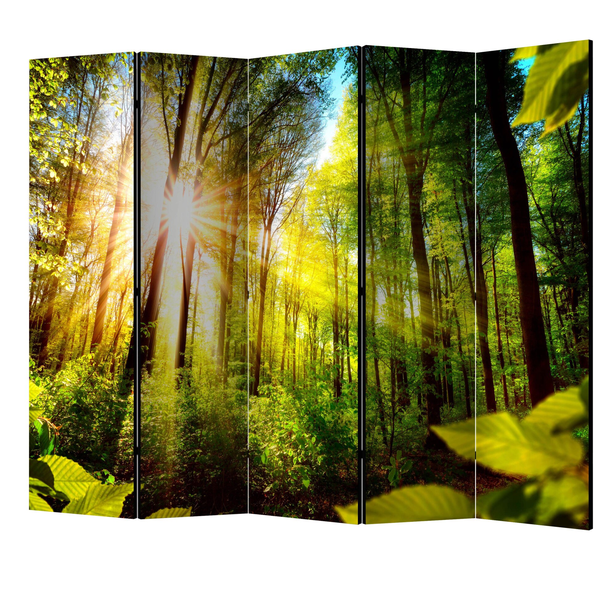 Paravan din 5 parti - Hideout forest II - 225 x 172 cm