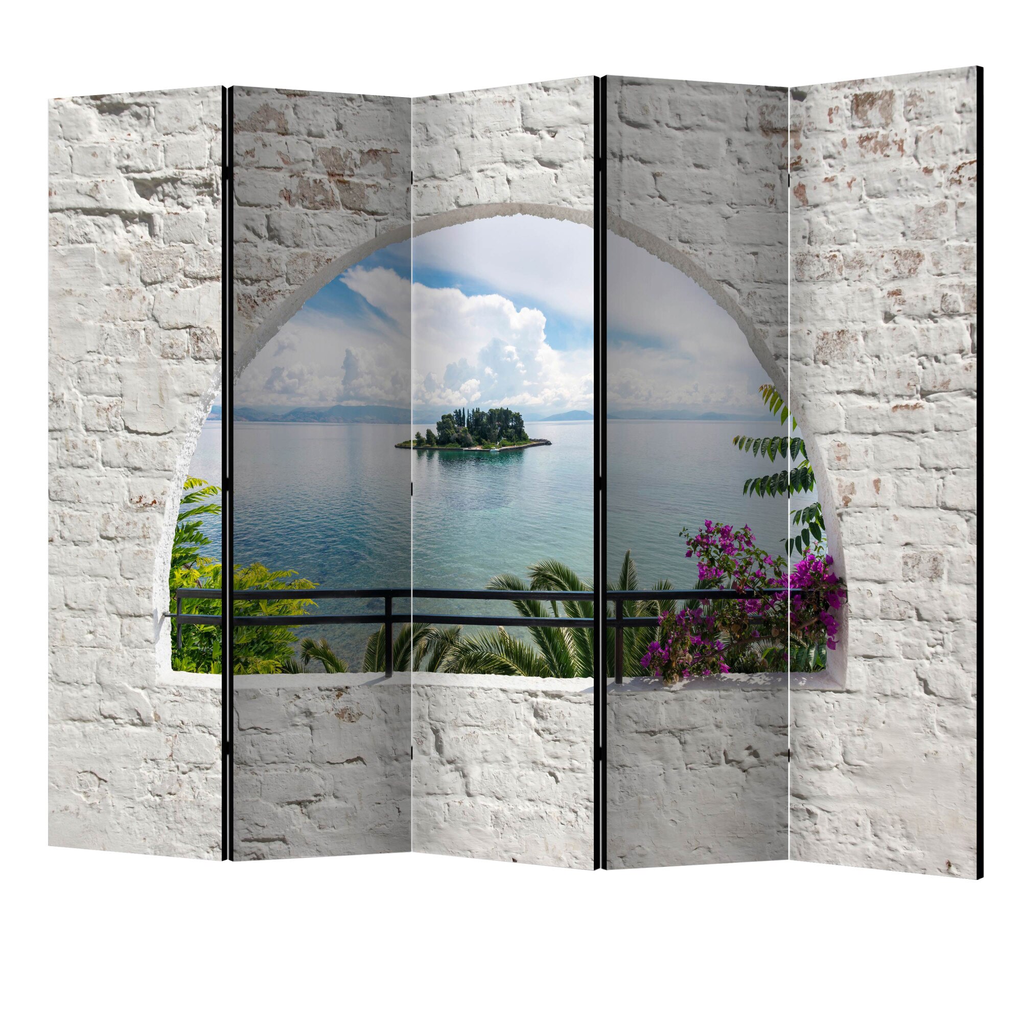 Paravan din 5 parti - Insula II corfu - 225 x 172 cm