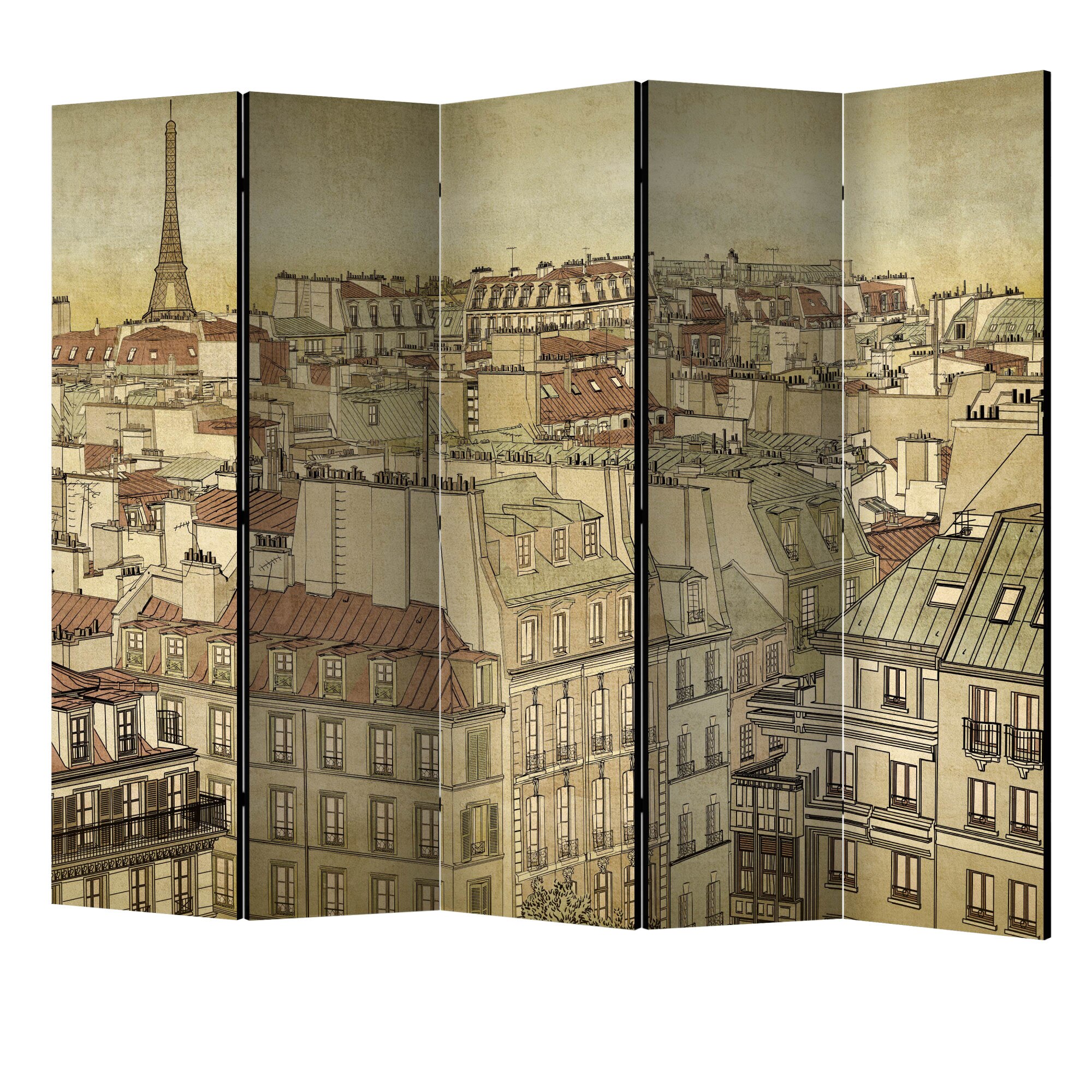 Paravan din 5 parti - La revedere paris II - 225 x 172 cm