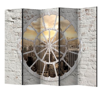 Paravan din 5 parti - New york o vedere prin fereastra II - 225 x 172 cm Paravan din 5 parti - New york o vedere prin fereastra II - 225 x 172 cm