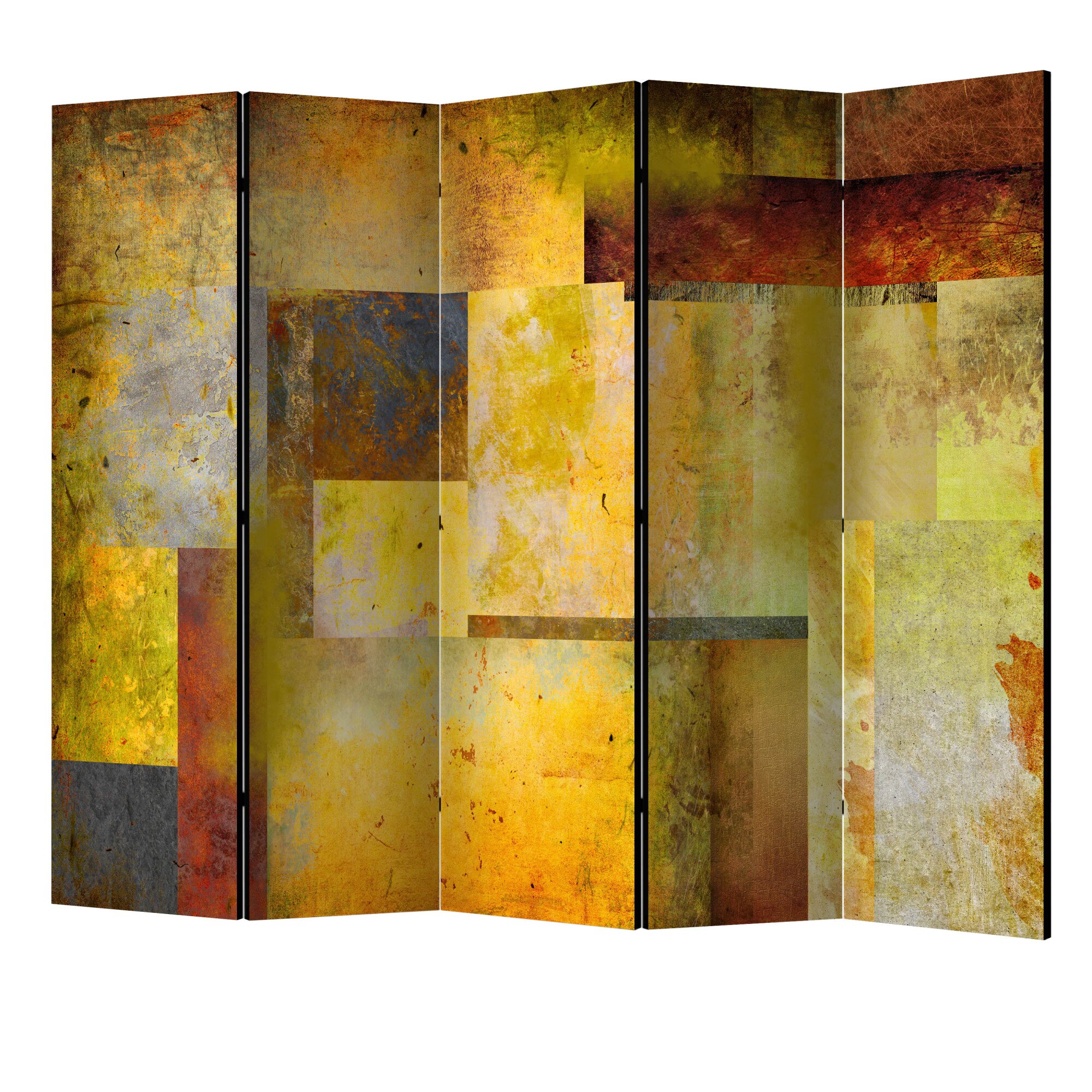 Paravan din 5 parti - Orange hue of art expression II - 225 x 172 cm